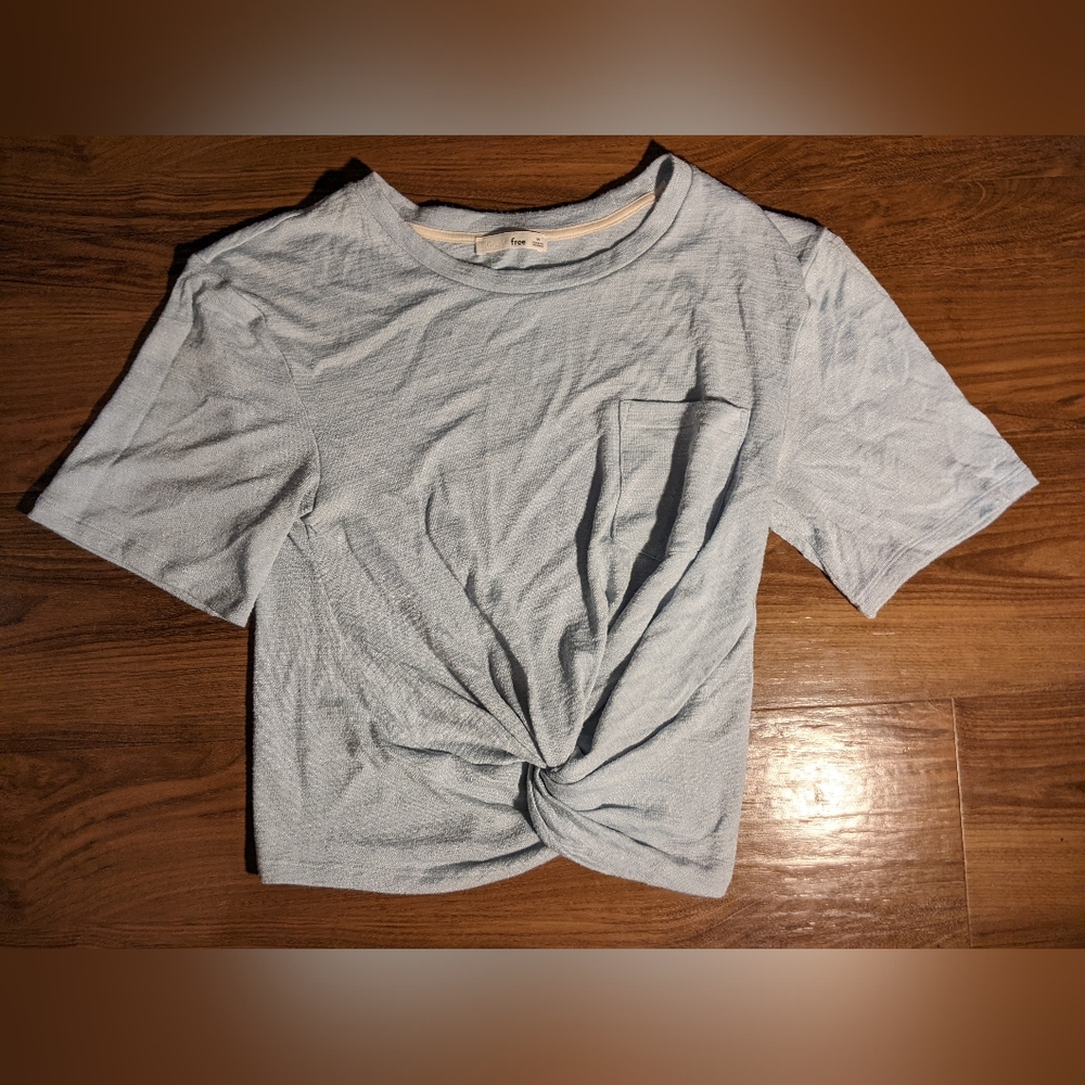 Wilfred Free - Subah Knot Front Tee 63226 | Medium | Light Baby Blue Wedgewood - Picture 5 of 11